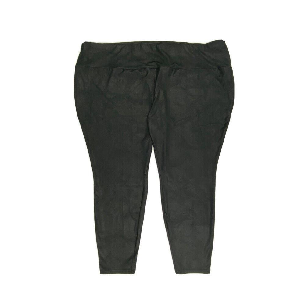 Terra & Sky Jegging Pull On Women's size 3X 24W - 26W Black Faux Leather Pants